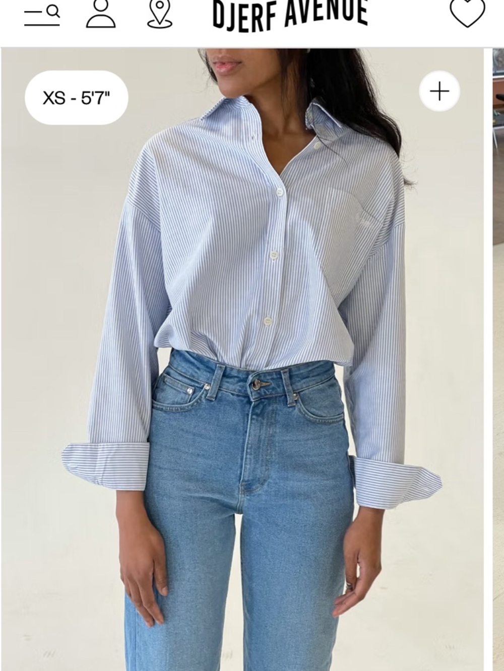 Djerf Avenue Breezy Shirt Blue Stripe - XS